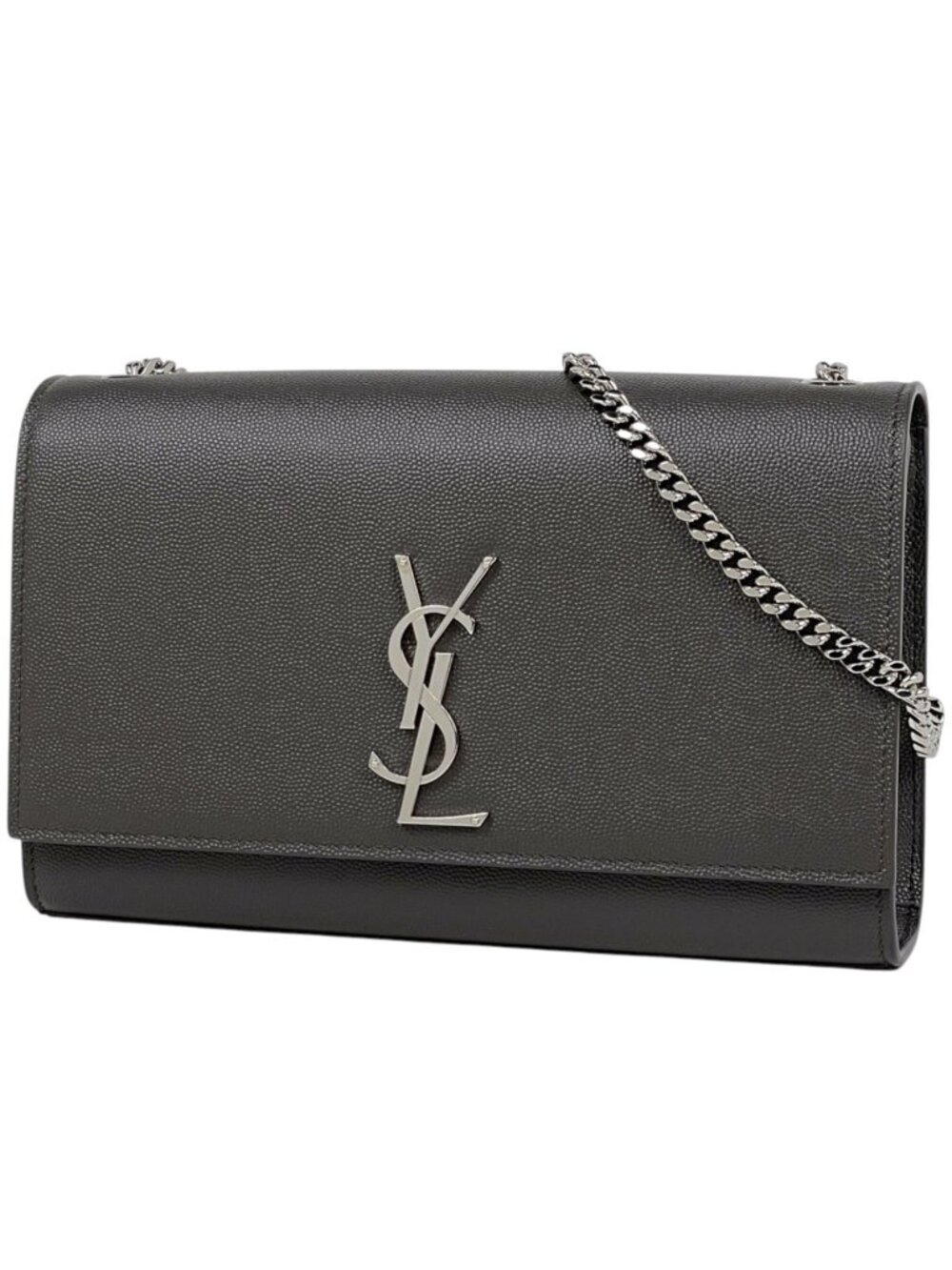 Saint Laurent Kate Medium Shoulder Bag Leather Gray